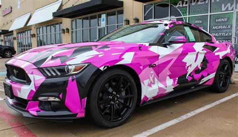 black and pink car wrap