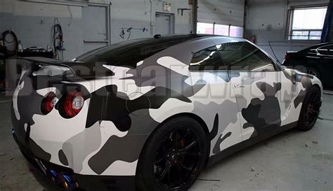 black and white camo car wrap