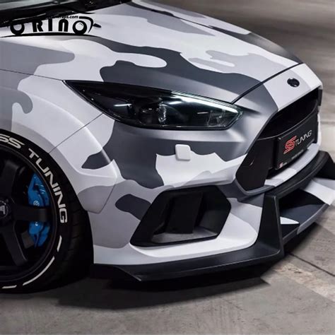 black and white camouflage car wrap